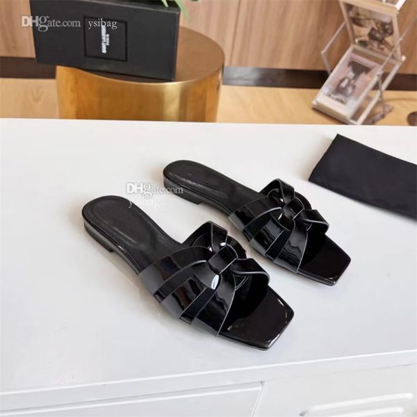 

designer sandals women's ysity shoes fashion flat flip-flops luxury slippers women's leather sdgsf, Black