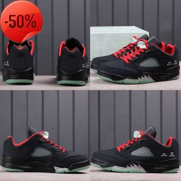 

jumpman 5 low doernbecher mens basketball shoes 5s designer sneakers sports men trainers shoe big size -13, Black