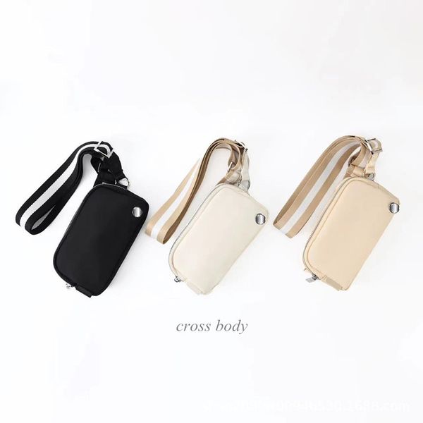 

ll crossbody bags yoga belt bag sports striped shoulder strap multi-function bag mobile phone wallet 3 colors