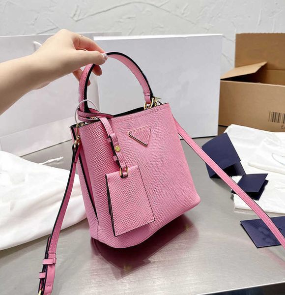

new evening bags pradbag triangle shoulder womens designer bucket tote leather luggage detachable strap luxurys handbag crossbody brand