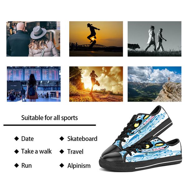 

low women diy shoes men custom canvas skateboard sneakers triple black customization uv printing sports sneakers kele344 ization67 ization