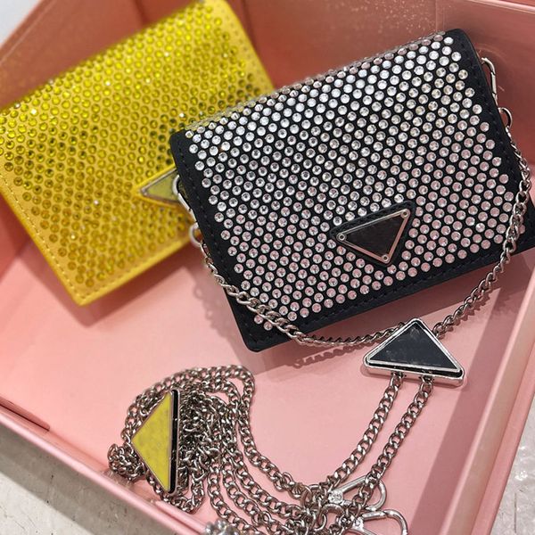 

reinstone flap bag chain crossbody bags bling diamond handbag purse fashion metal triangle evening party clutch women handbags inside pocket