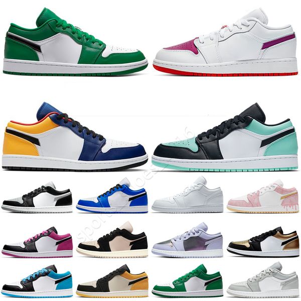 

basketball shoes men women designer 1 1s trainers black white paris archeo pink easter reverse bred low bred toe og cactus