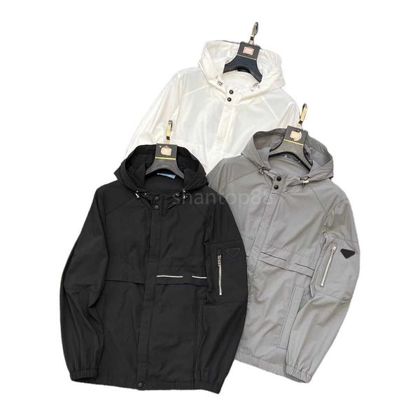 

prad designer spring/summer mens jacket black grey white woven comfortable tough hooded jacket m-xxxl, Black;brown