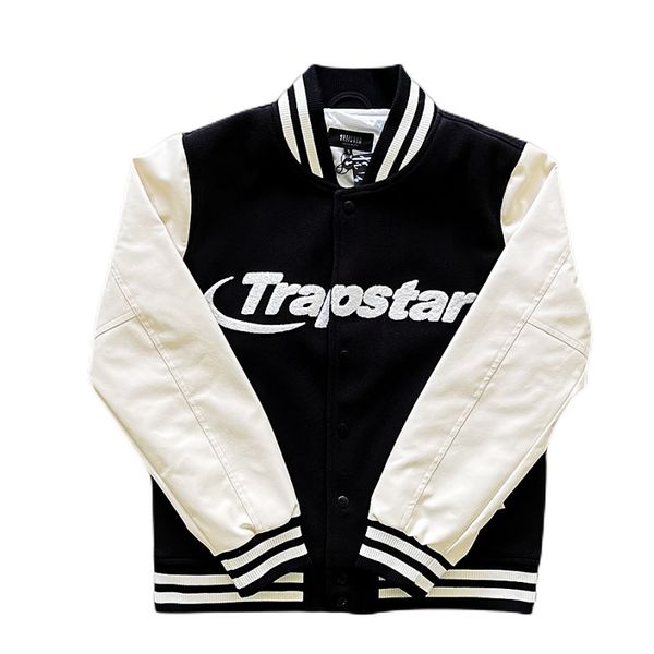 

trapstar mens jackets winter men fashion baseball uniform jacket faux leather women embroidered high street coat, Black;brown