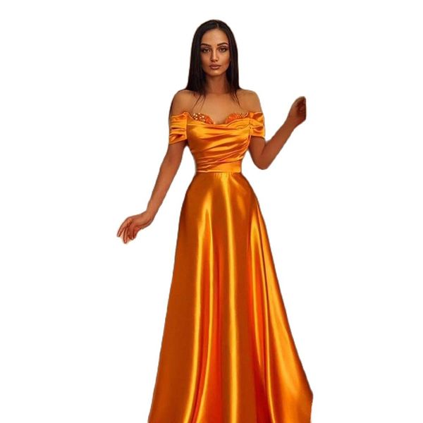 

simple soft satin evening formal dresses off the shoulder pleated sequin special occasion beach prom party gowns, Black;red