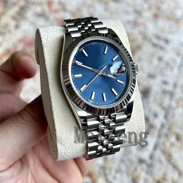 

luxury wristwatch 41mm datejust 126334 blue index jubilee fluted bezel men's3235 automatic watch, Slivery;brown