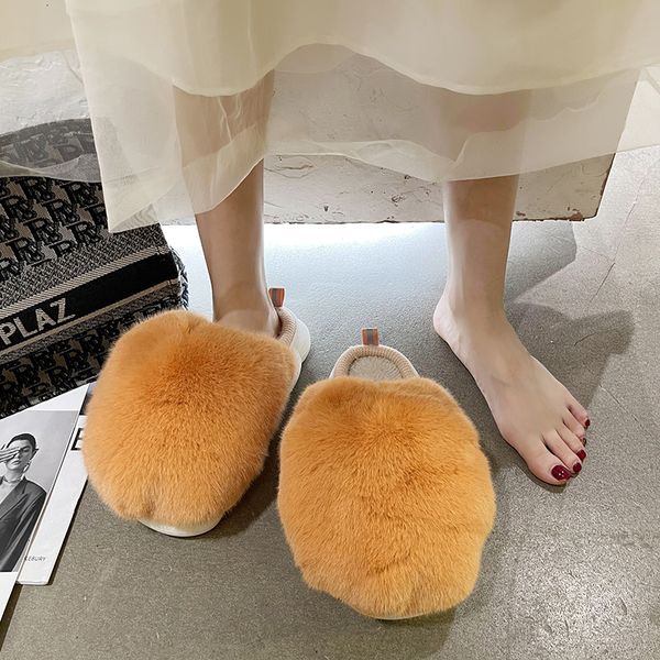 

slippers women's slippers autumn winter cotton shoes fluffy spherical home shoes comfortable warm women shoes indoor zapatos mujer 2211, Black
