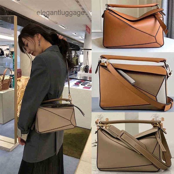 

bags designer handbag puzzle bumbag women bag luo yijia geometry puzzle stitched ling lattice cow leather shoulder messenger pillow
