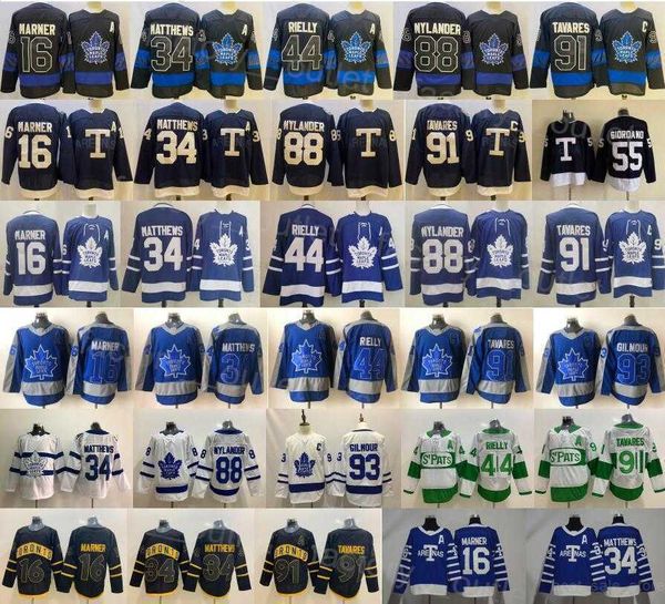 

men torontos hockey maple leafs 34 auston matthews jersey 16 mitchell marner 88 william nylander 91 john tavares 44 morgan rielly 55 mark&#0, Black;red