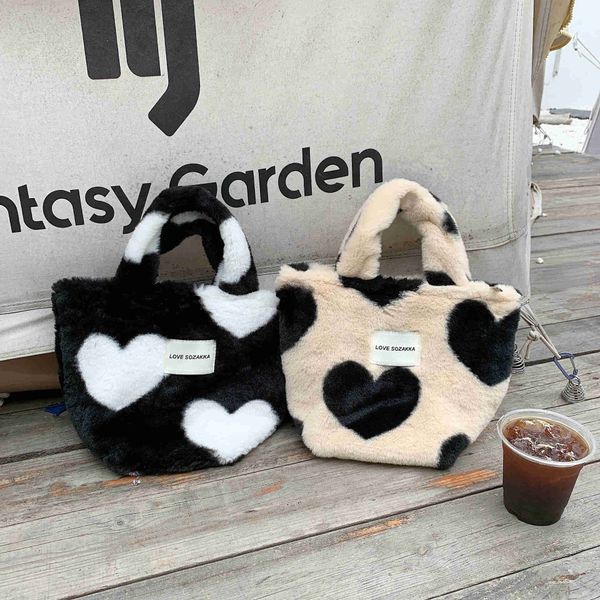 

hbp shoulder bags totes evening bags 210282 plush handbag girls' love bento bag large capacity student carrying storage bag 221125