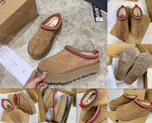 

new australia womens snow boot tazz slipper tasman ugglies designer boots fur slides classic ultra mini platform booties suede wool winter w, Black