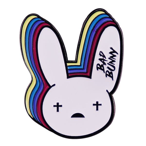 

rapper bad rabbit brooch metal badge accessory gift funny pin bad bunny, Blue