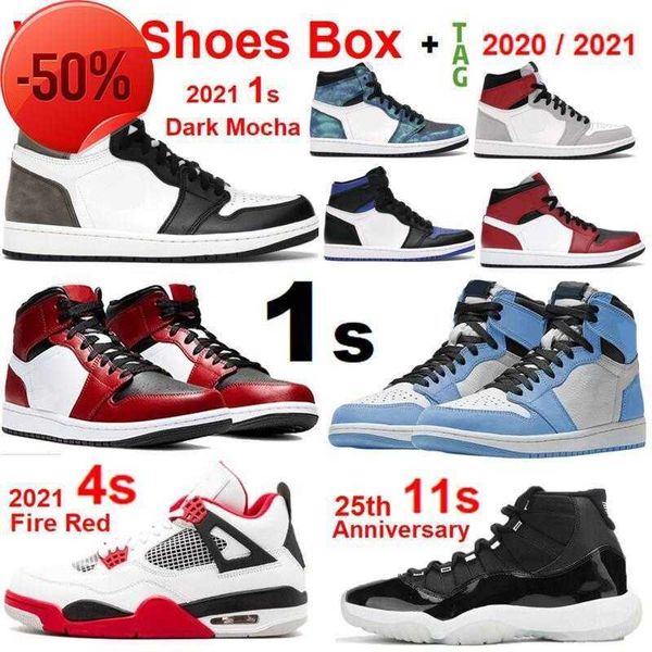 

new 2021 1 university blue 1s bred 1 basketball shoes men women volt gold 1s 4s fire red 11s jubilee space jam wholesale 5s 13s cool grey 11, Black