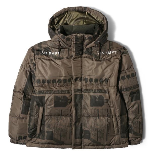 

men's wool blends cav empt jacket printing line cotton padded embroidered letter winter warm jacket coat quality 221124, Black