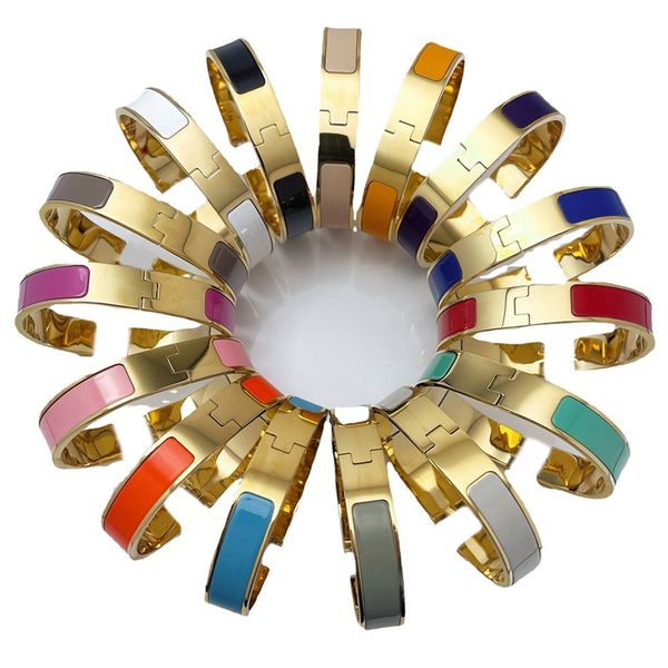 

enamel bracelet designer jewelry cuff bangles luxury letter gold silver color metal buckle bangle multi color aesthetic men women lady brace, Black