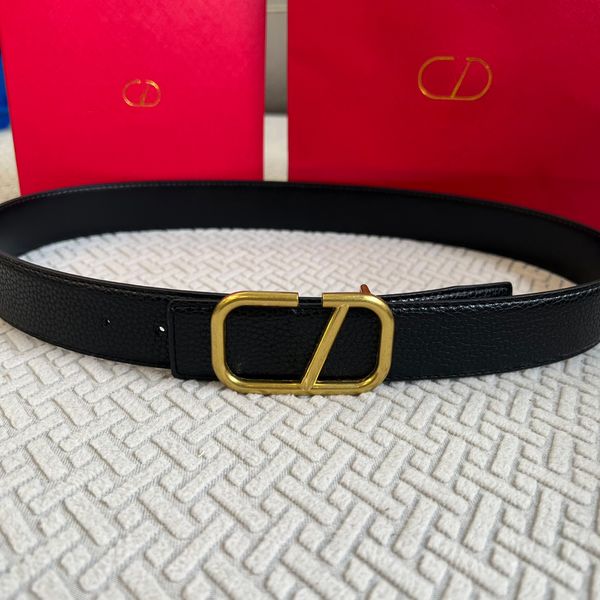 

luxury designer belt lychee grain skin designers belts classic solid color gold letter beltss for women 3 color width 3.8 cm size 105-125 ca, Black;brown
