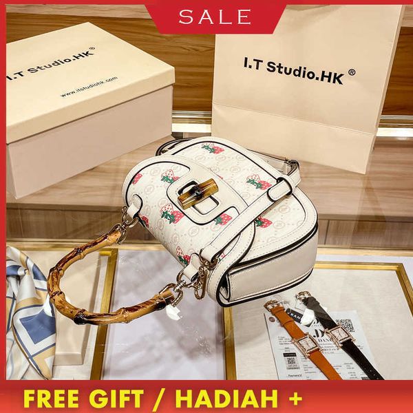 

60% off luxury designer bags minority dign genuine leather strawberry women's hong kong 2022 summer new fashion cross arm single should