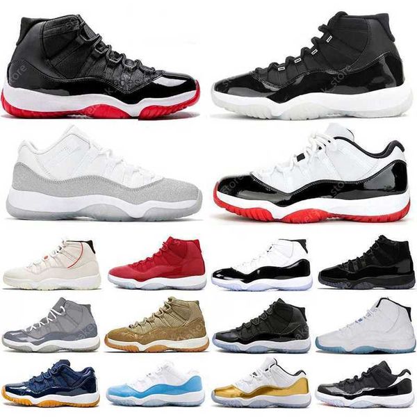 

jubilee 11 11s mens basketball shoes university blue white bred infrared concord 45 space jam cool grey gamma women trainers sports, Black