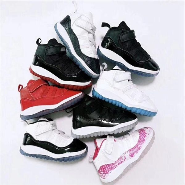 

space jam xi 11 toddler shoes pink snakeskin black bred gym red kids basketball sneaker concord new born 72-10 infant 11s shoes wi290g