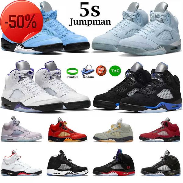 

jumpman 5 5s basketball shoes mens trainers sneakers raging bull stealth bred anthracite white cement outdoor sports eur 40-47, Black