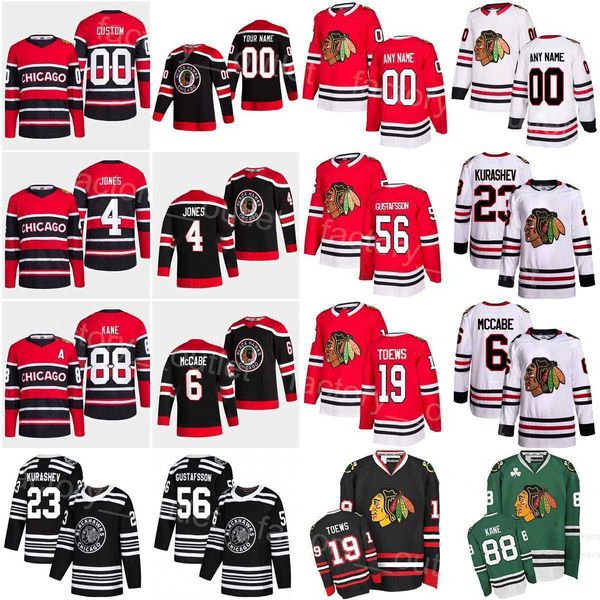 

chicago hockey''nhl''blackhawks 19 jonathan toews jersey reverse retro 88 patrick kane 4 seth jones 23 philipp kurashev, Black;red