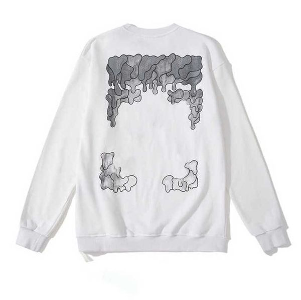

fashion luxury men's pullover sweatshirts brand offs hoodies designer women sweater men arrow cross letter print street trend, Black