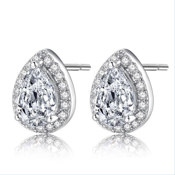 

charm starlight diamond womens jewelry charms sets 925 sterling sier plated earring and necklace set lightweight square zirc dhgarden dhw4k, Golden