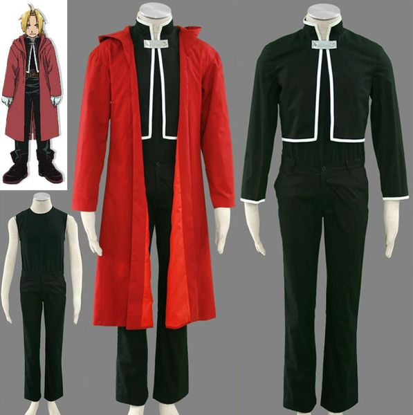 

new anime fullmetal alchemist edward elric cosplay costume outfit belt halloween costumes for womenmen custom any size, Black