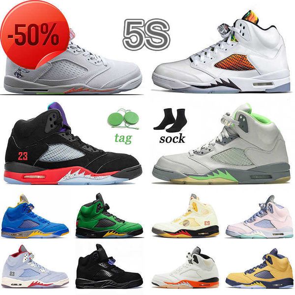 

5 5s pantofi mens womens basketball shoes we are the grey hare helmet green bean red blue suede easter se oregon sneakers, Black