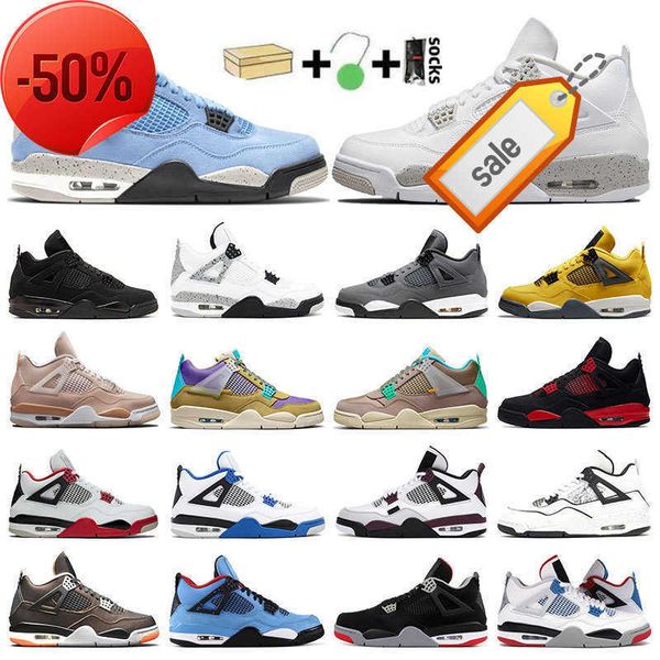 

boots mens trainers basketball shoes 4 4s white oreo university blue paris fire red black cat purple metallic shimmer diy womens sport runni