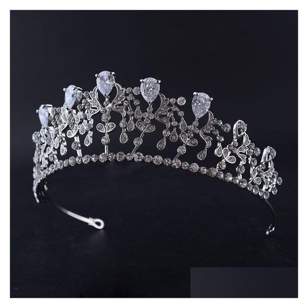 

wedding hair jewelry vintage baroque bridal tiaras accessories sier white princess headwear stunning diamonds wedding and cr dhgarden dhc9k, Slivery;golden