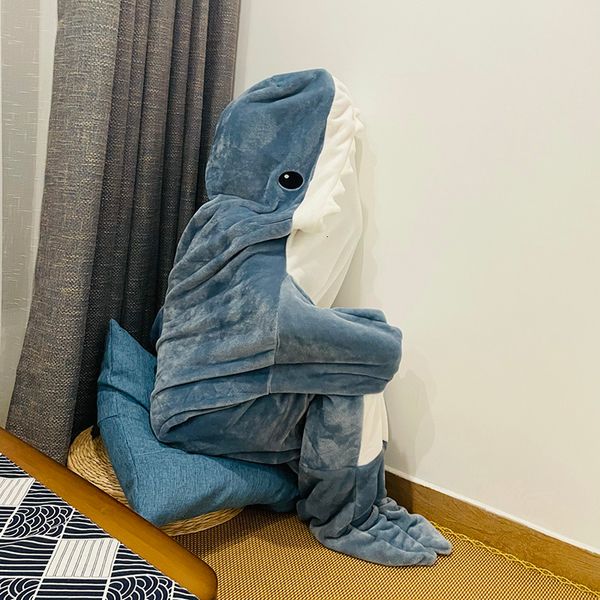 

blanket cartoon shark sleeping bag pajamas office nap karakal fabric mermaid shawl for children 221123