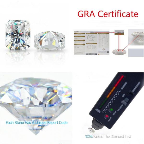 

loose gemstones 3x510x14mm white d color vvs1 radiant cut moissanite stone with gra certificate drop delivery jewelry dhgarden dhd8u, Black