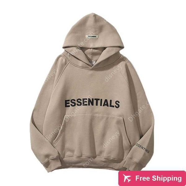 

2023 essentials men's casual sports cool s printed fleece oversized hoodie fashion hip hop street sweater s-3xl, Black