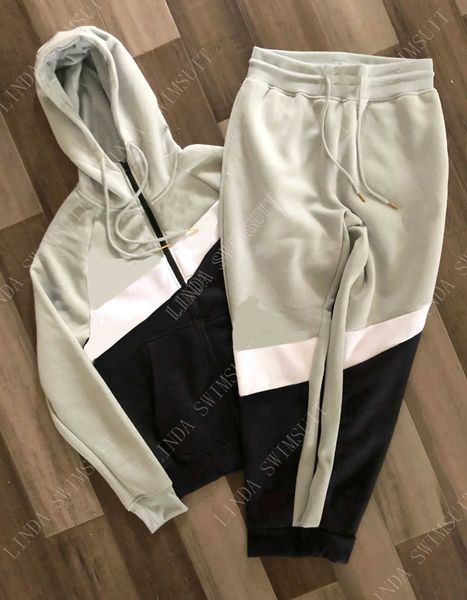 

mens tracksuits designer hooded print casual leisure fashion streetwear pullover sweatshirt long sleeves coat and pants casual training, Gray