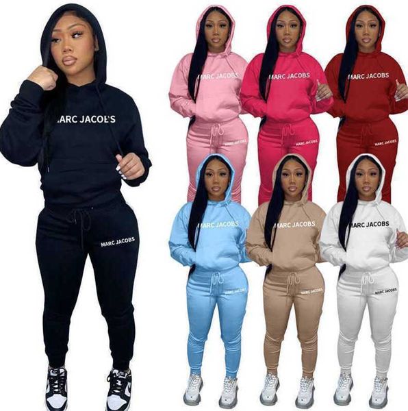 

spring winter women active tracksuits hoodies sweatsuits fashion new letter printed hooded two pieces set jogger suits 7 colours, Gray