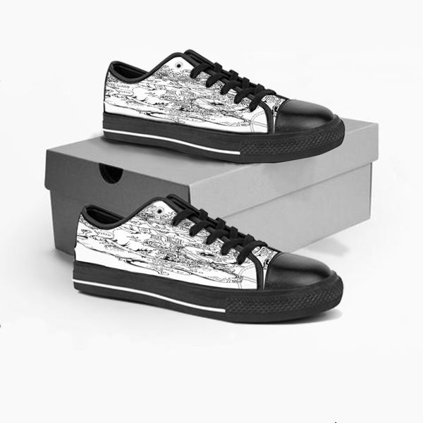 

custom shoes classic canvas low cut skateboard casual triple black accept customization uv printing low mens womens sports sneakers breathab