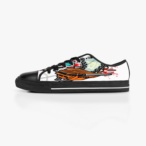 

diy outdoor summershoes 2023 custom women fashionmen low canvas skateboard sneakers triple black customization uv print ization
