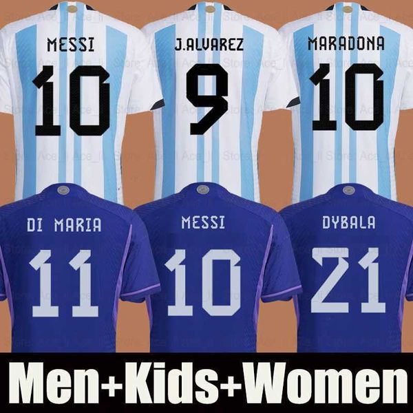 

argentina 2022-23 thai quality soccer jerseys 10 lionel''messi 11 angel di maria 9 julian alvarez 21 paulo dybala 5 leandro parede, Black;yellow
