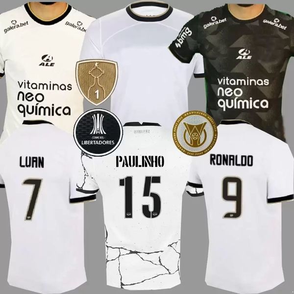 

2022 2023 corinthian soccer jersey home maycon 23 willian roger guedes augusto giuliano paulinho joao victor luan football shirts fans playe, Black;yellow