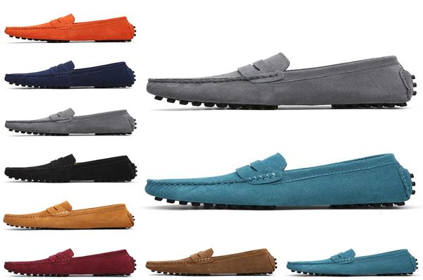 

nonbrand men dress suede shoes black dark blue red gray orange green brown mens slip on lazy leather shoe 38458503040