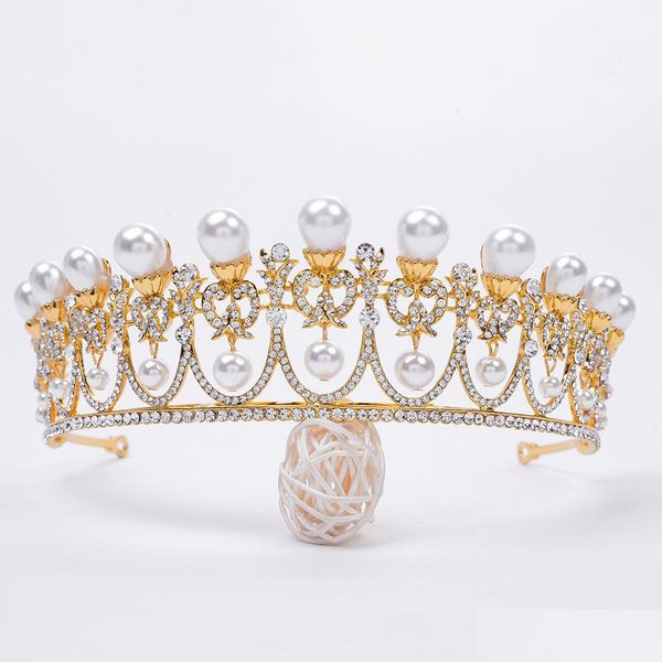 

wedding hair jewelry 2021 new vintage baroque bridal tiaras accessories prom headwear stunning sheer crystals wedding and cr dhgarden dh1ng, Slivery;golden