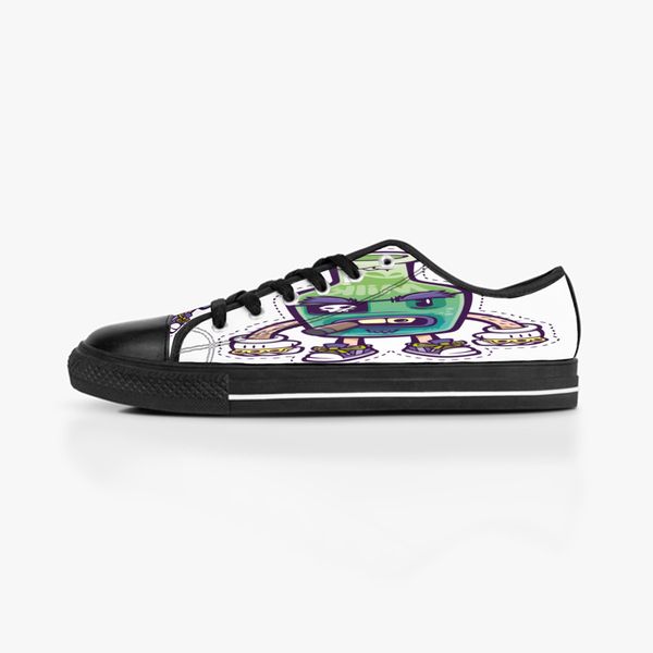 

men women diy custom shoes low canvas skateboard sneakers triple black customization uv printing sports sneakers dongwu 180-6