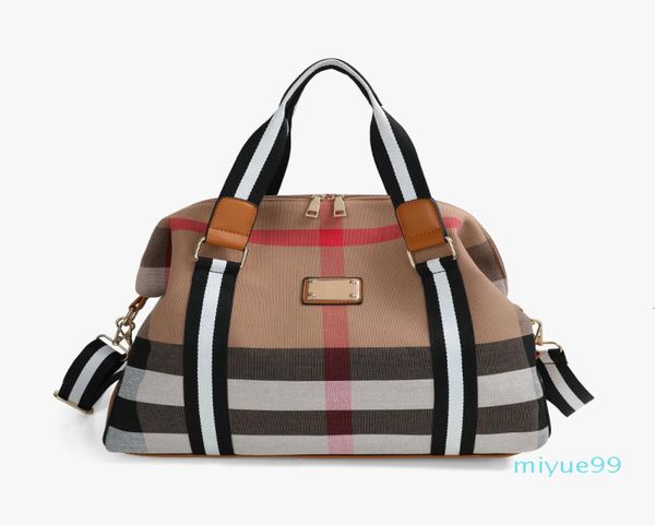 

handbag 2021 checked bag large capacity canvas travel single shoulder portable messenger contrast for men and women1354688