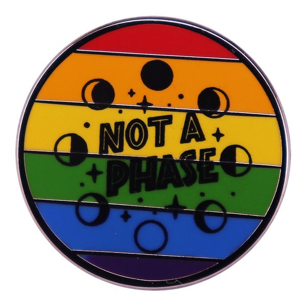 

not a phase brooch rainbow metal badge accessory gift pin cute funny stuff, Blue