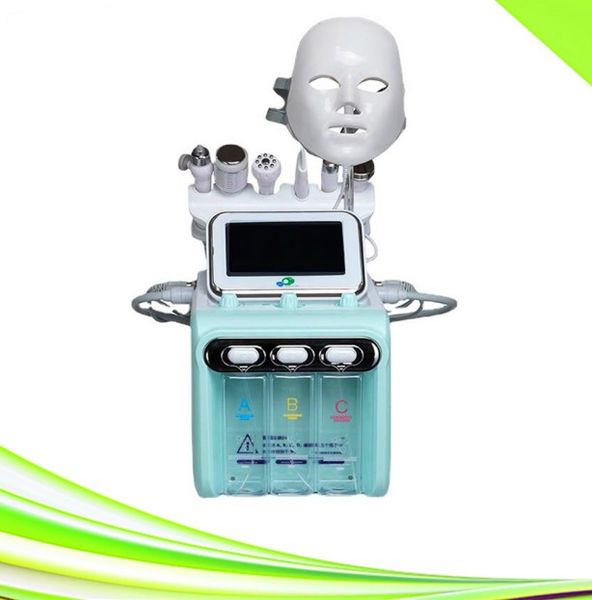 

7 in 1 hydro skin rejuvenation oxygen jet peel oxigen face pdt led light skin whitening mask lamp hydra dermabrasion cleaning white hydrader, Black;white