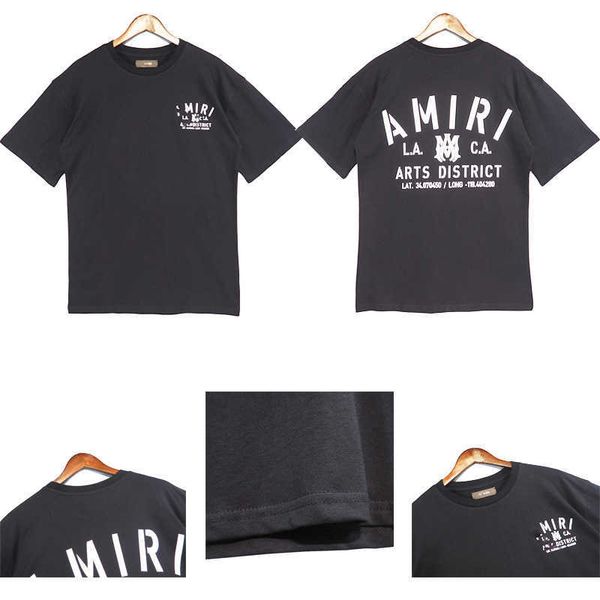 

t-shirt for men amii fashion short sleeve cotton designer shirtslarge summer high street brand round neck men's loose casual leis 5wcm, White;black