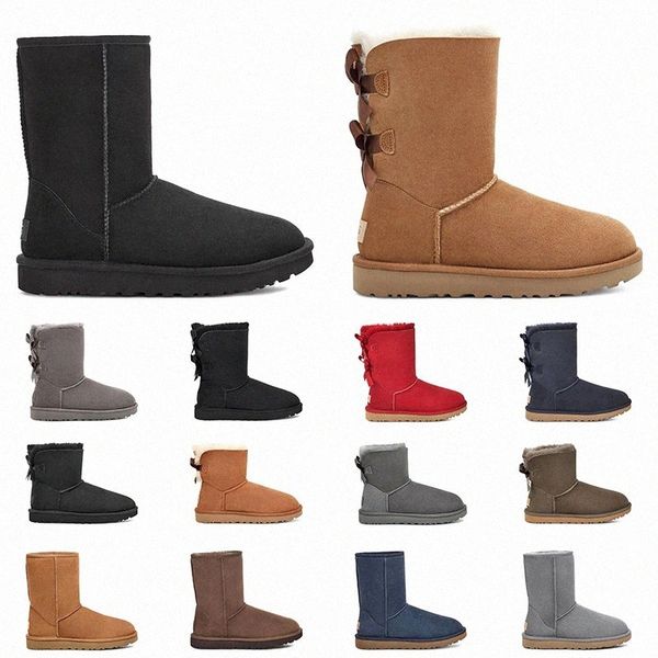 

2022 designer women's women snow boots triple black chestnut purple pink navy grey fashion classic ankle short boot womens ladie m2hj#