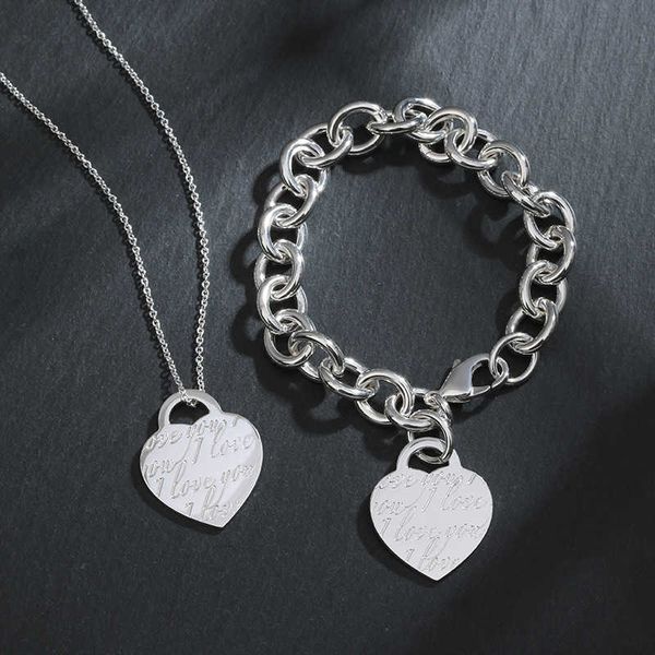

love love necklace lobster clasp bracelet simple luxury jewelry, Silver